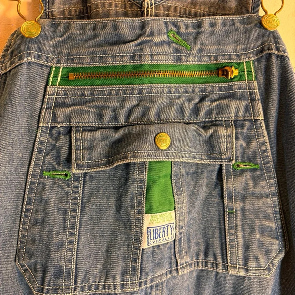 LIBERTY JEANS Sz 44 x 32 Overalls Carpenter Style Pockets Adjustable Straps - Picture 4 of 14